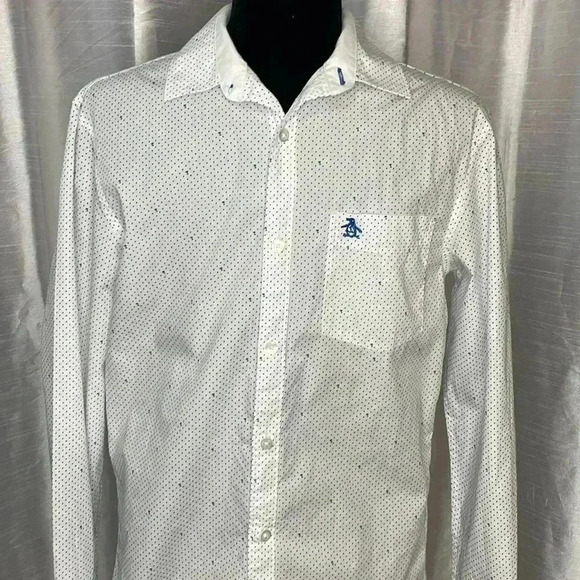 Original Penguin by Munsingwear Men’s Small Long Sleeve Button Down White Shirt - Picture 1 of 10